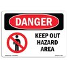 Signmission Safety Sign, OSHA Danger, 12" Height, 18" Width, Aluminum, Keep Out Hazard Area, Landscape OS-DS-A-1218-L-1402